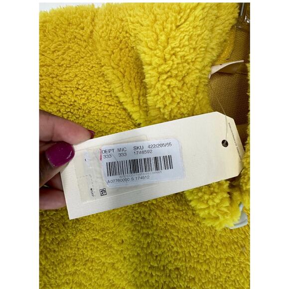 NWT Levi's Yellow Aura Cozy Warm Mock Neck Sherpa Pullover Sweatshirt Small - Picture 4 of 11